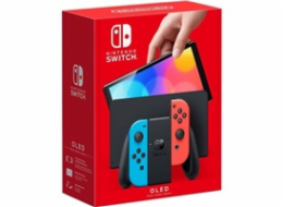 Nintendo Switch console with neon red&blue Joy-Con