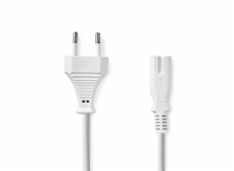 NEDIS napájecí kabel 230V pro adaptéry/ přípojný/ Euro zástrčka/ konektor IEC-320-C7/ dvoulinka/ bílý/ bulk/ 2m