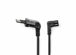 NEDIS napájecí kabel pro adaptéry/ Euro zástrčka - konektor IEC-320-C7/ úhlový-úhlový/ dvoulinka/ černý/ bulk/ 5m