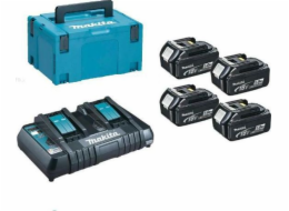 Makita 197626-8 sada Li-ion LXT 18V 4ksBL1850B+1ksDvojnabíječkaDC18RD+1ksMakpac