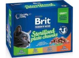 Brit Premium Cat Pouches Sterile Plate 1200 (12x100g) kapsičky pro kočky