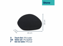 Podtácky pod hrnec Stone PU kůže tmavě šedá 4 kusy 12,0x10,0x0,2cm KL-12656