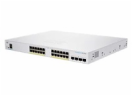 Cisco switch CBS250-24P-4G (24xGbE,4xSFP,24xPoE+,195W,fanless) - REFRESH