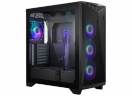 MSI skříň MPG GUNGNIR 300R AIRFLOW/ bez zdroje/ levé temperované sklo/ 4x 120 mm A-RGB fan/ 1x USB-C/ 2x USB3.2/ černá