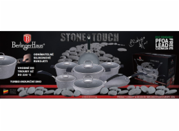 Wok s mramorovým povrchem s poklicí 28 cm Gray Stone Touch Line BH-1160