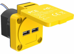 PCE USB nabíjecí zásuvka 5V/2,1A, (2x) s integrovaným zdrojem U25050