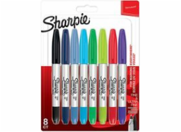 1x8 Sharpie Twin Tip Permanent- marker UF + F 8 colours