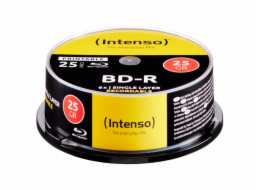 1x25 Intenso BD-R 25GB printable 6x Speed, Cakebox