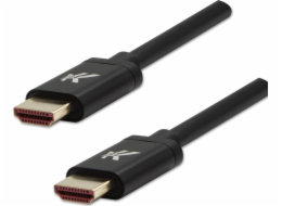 Video kabel HDMI M - HDMI M, HDMI 2.1 - Ultra High Speed, 1m, pozlacené konektory, hliníkový kryt, černý, Logo 8K@60Hz, 48Gb/s