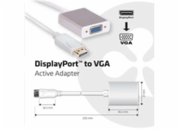 Club3D Adaptér aktivní DisplayPort na VGA (M/F), 25cm