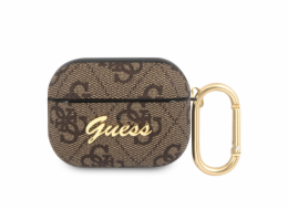 Guess 4G Script PC/PU Pouzdro pro Airpods Pro Brown Nové