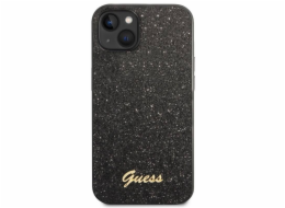 Guess PC/TPU Glitter Flakes Metal Logo Zadní Kryt pro iPhone 14 Plus Black Nové