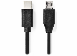 Nedis CCGL60750BK10 propojovací zástrčka USB C - zástrčka USB micro B, 1m NEDIS kabel USB 2.0/ zástrčka USB-C - zástrčka USB micro-B/ černý/ bulk/ 1m