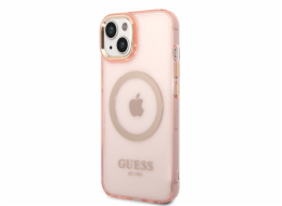 Guess Translucent MagSafe Kompatibilní Zadní Kryt pro iPhone 14 Plus Pink Guess prémiový ochranný kryt telefonu s motivem Guess, který nejen že váš telefon perfektně ochrání, ale také svým povedeným 