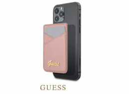 Guess Saffiano Cardslot Metal Logo růžová Noste své karty v moderním originálním Guess designovaném příslušenství, z vysoce kvalitních materiálů