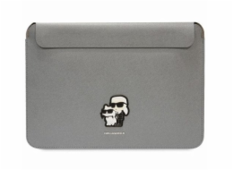 Karl Lagerfeld Saffiano Karl and Choupette Computer Sleeve 14" Silver Nové