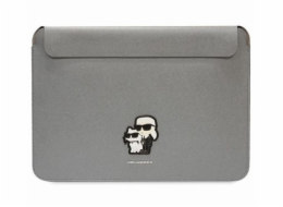 Karl Lagerfeld Saffiano Karl and Choupette Computer Sleeve 16" Silver Nové