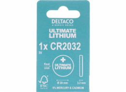 DELTACO Ultimate CR2032, Knoflíkové baterie, 1ks