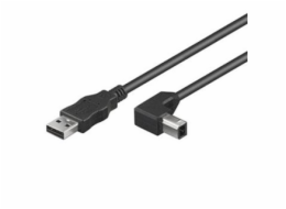 KABEL USB 2.0 2m black 90° konektor ku2ab2-90