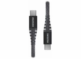 Swissten Datový kabel KEVLAR USB-C / USB-C 1,5 M, 60W, antracit