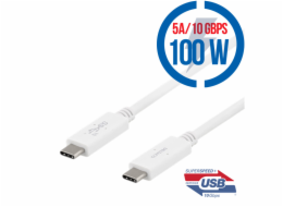 DELTACO USBC-1406M, Kabel USB-C/USB-C, 100W, 0,5m