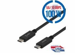 DELTACO USBC-1402M, Kabel USB-C/USB-C, 100W, 1m