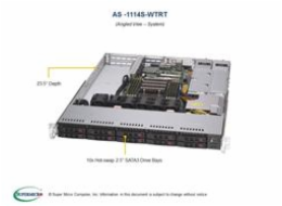 SUPERMICRO A+ Server 1U 1x SP3, 8x DDR4, 10x 2,5" (2xNVMe opt.), 2x500W(plat), 2x10GbE, IPMI