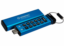 Kingston IronKey Keypad 200 256GB IKKP200C/256GB Kingston Ironkey Keypad 200C/256GB/280MBps/USB 3.0/USB-C/Modrá