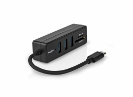 Nedis CCGB64785WT01 - USB hub| 1x USB-C™ | 1x USB-C™ / 2x USB 2.0 A Female | 3 Porty port(s) | Napájení z USB