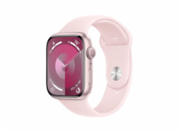 Apple Watch Series 9 45mm Růžový hliník se světle růžovým sportovním řemínkem S/M