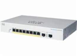 Cisco switch CBS220-8FP-E-2G (8xGbE,2xSFP, 8xPoE+,130W,fanless) - REFRESH