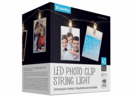 COLORWAY LED fotokolíčky / 40 LED / délka 4,2 m / teplá bílá/ napájení USB