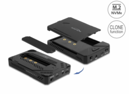 Delock Externí pouzdro USB Type-C pro 1 x SSD M.2 NVMe + 1 x SATA SSD / HDD 2.5” s funkcí klonování