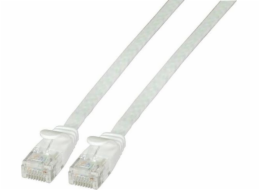 EFB plochý RJ45 U/UTP propojovací kabel, kat. 6A, PVC, 0,5 m, bílý