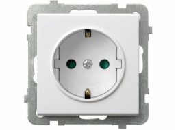 Ospel Socket Sonata single schuko s bílými závěrkami (GP-1RSP/m/00)