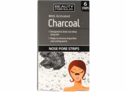 Beauty Formulas Charcoal Nos čisticí polštářky s aktivním uhlím 6 ks.