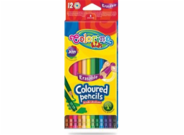 Patio Pencil pastelky 12 barev šestihranné s gumou Colorino Kids 87492