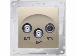 Kontakt-Simon SIMON54 Terminál SAT/SAT/RTV anténní zásuvka zlatá - DASK2.01/44