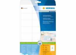 Herma Premium Labels 5029, A4, adresa, bílá, 63,5 x 38,1 mm, matný papír, 525 ks (5029)