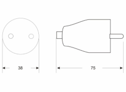 KOS Přímá zástrčka s 16A 250V bílá (400460)