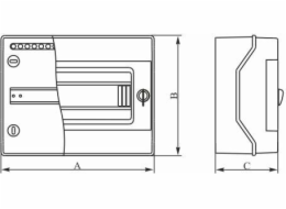 Elektro-Plast 1x4 přisazený modulární rozváděč IP65 RH-4Z/B (36/06)