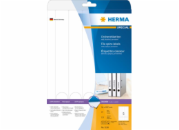 Herma Labels Special 5158, pro pořadače, A4, bílá, 34 x 297 mm, neprůhledný matný papír, 125 ks, zaoblené rohy. (5158)