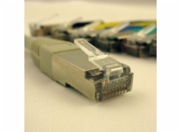 NetRack RJ45 patch kabel, lisovaný plášť, kat. 5e FTP, 15m šedý BZPAT15F5E