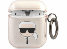 Karl Lagerfeld pouzdro Karl Lagerfeld KLA2UKHGD Apple AirPods kryt zlato/zlatý Glitter Karl`s Head