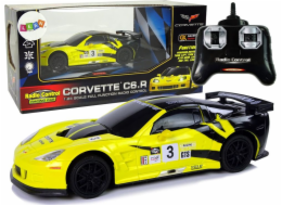 Leantoys Import Sports Car R/C 1:24 Corvette Yellow C6.R 2,4 G světla