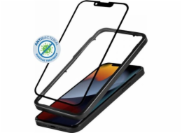 Crong Crong Anti-Bacterial 3D Armor Glass - 9H tvrzené sklo pro celou obrazovku iPhone 13 / iPhone 13 Pro + instalační rámeček