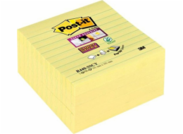 Samolepící papírky POST-IT Super Sticky Z-Notes XL linkované (R440-SSCY), 101 x 101 mm, 5 x 90 karet, žluté