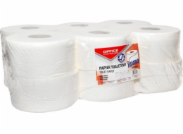 Kancelářské produkty KANCELÁŘSKÉ PRODUKTY Jumbo celulózový toaletní papír, 2-vrstvý, 120 m, 12 ks., bílý