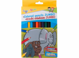 Gimboo Pastelky GIMBOO Jumbo, šestihranné, 12 ks, mix barev