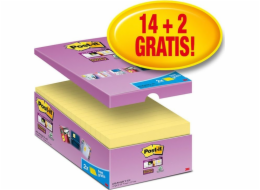 Post-it Post-it Super Sticky Notes (655-P16SSCY-EU), 127x76mm 16x90 karet, žlutá, 2 ZDARMA poznámky